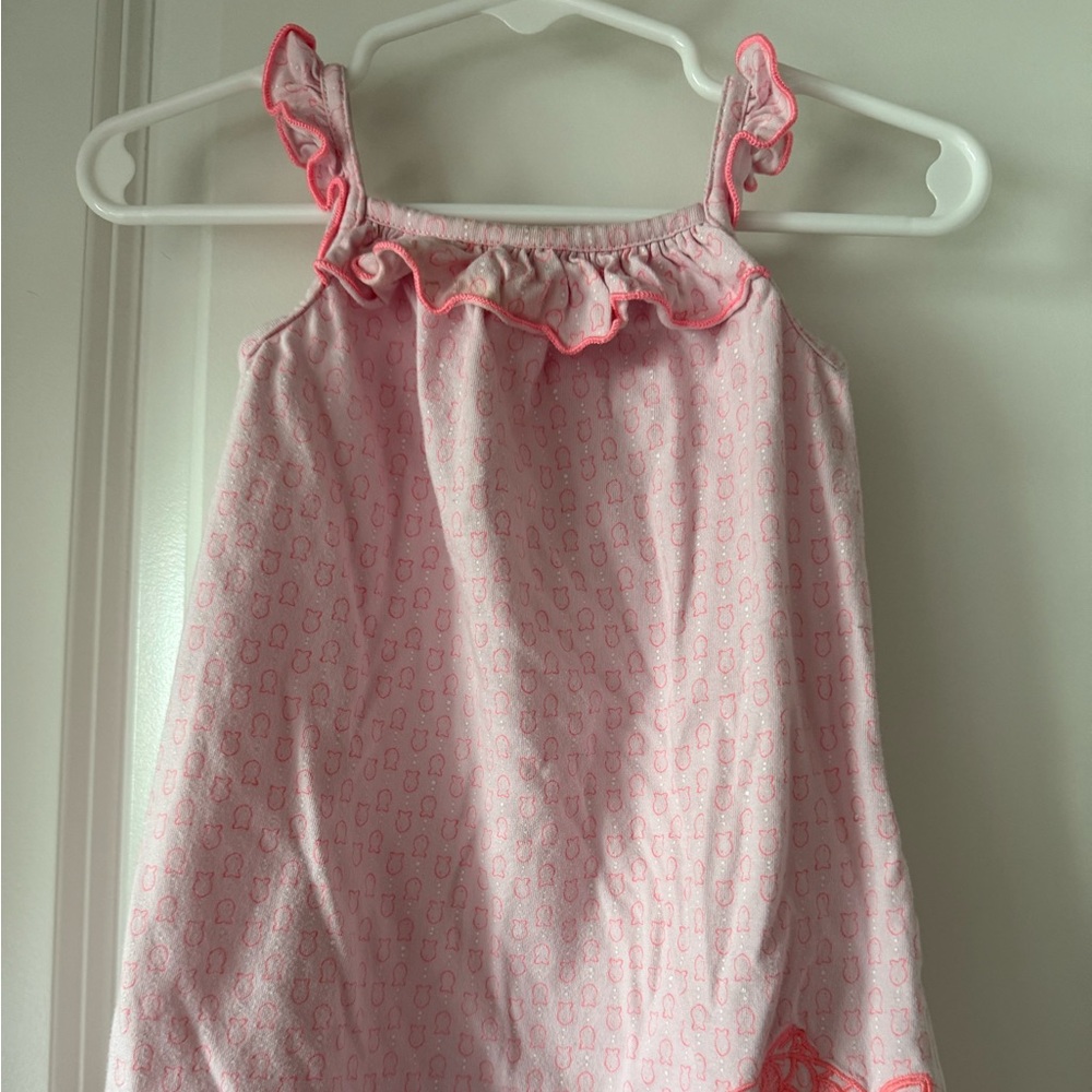 Carter's Pink Sleeveless Top with Ruffled Neckline - Size 12 mos - Preloved